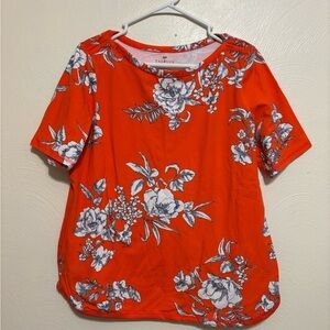Talbots Orange Boxy Short Sleeve Tee